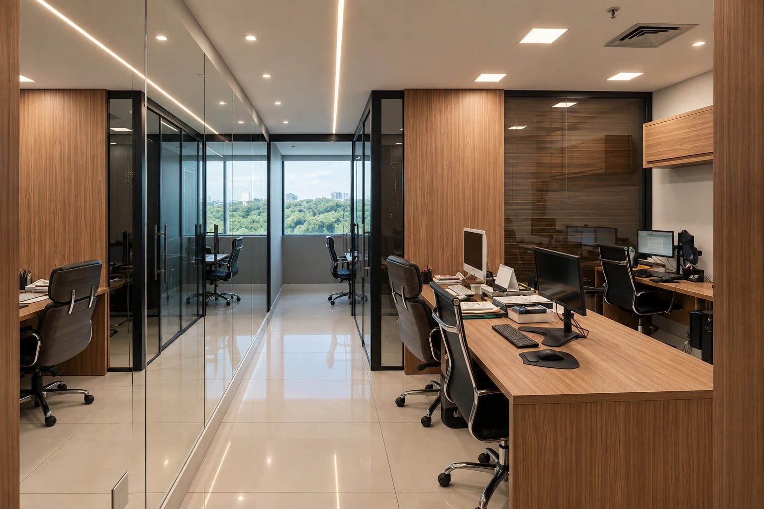 Estações de trabalho da unidade de Salvador do Harrison Leite Advogados
